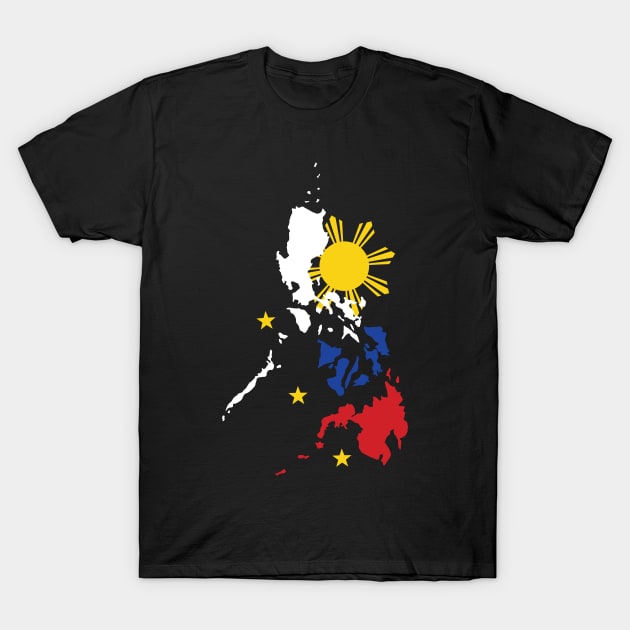 Philippine Flag Pilipinas Map Pinoy Pride Filipino American Patriot Love Design Gift Idea T-Shirt by c1337s